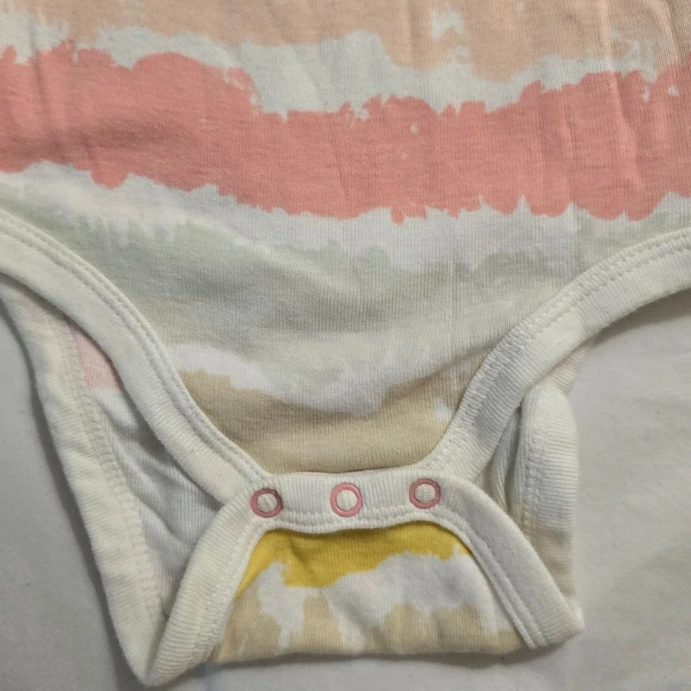 Cloud Island Baby Girls 12M Watercolor Stripe Bodysuit and Pants 2pc Set Cotton